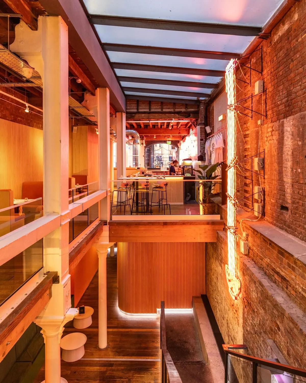 bar with floor lighting
